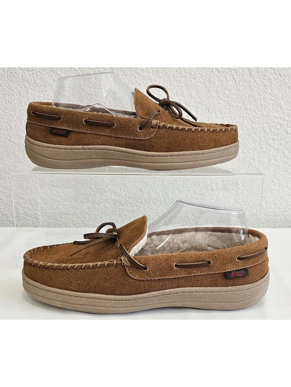 Bass Men’s Brown Moccasin Slippers Size 7M